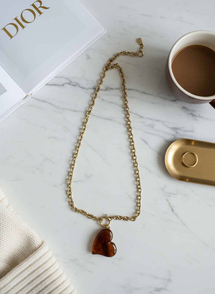 Ατσάλινο Κολιέ με Καρδιά Χονδρική | So Cute by Dimi