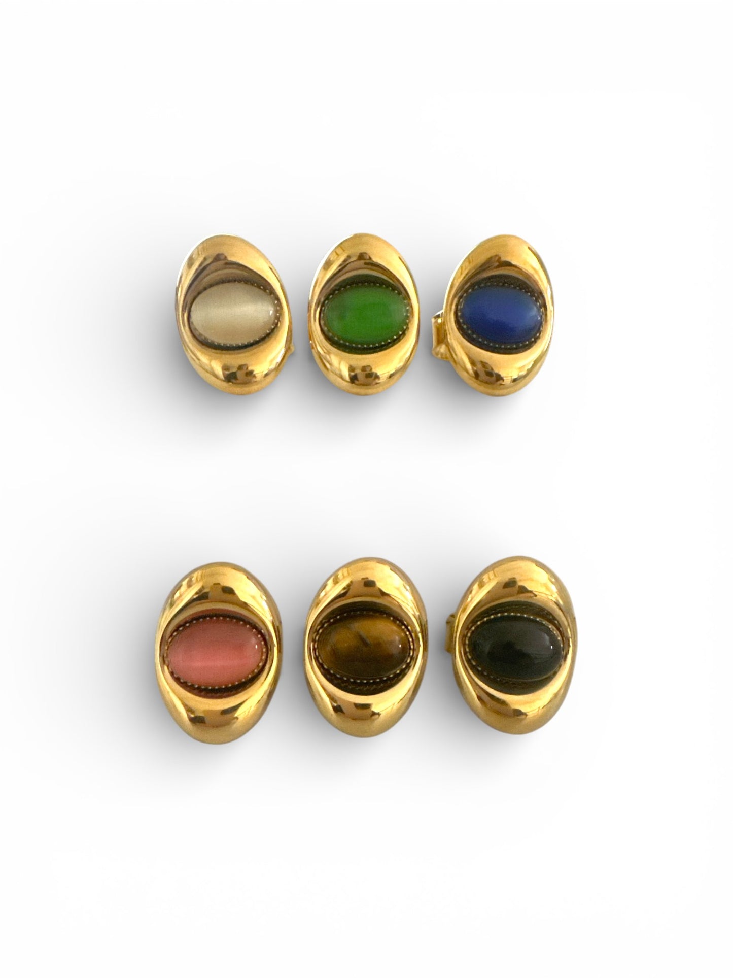 ⚡🚚 Palette Ring – Ατσάλινο Δαχτυλίδι με Ακανόνιστη Οβάλ Πέτρα