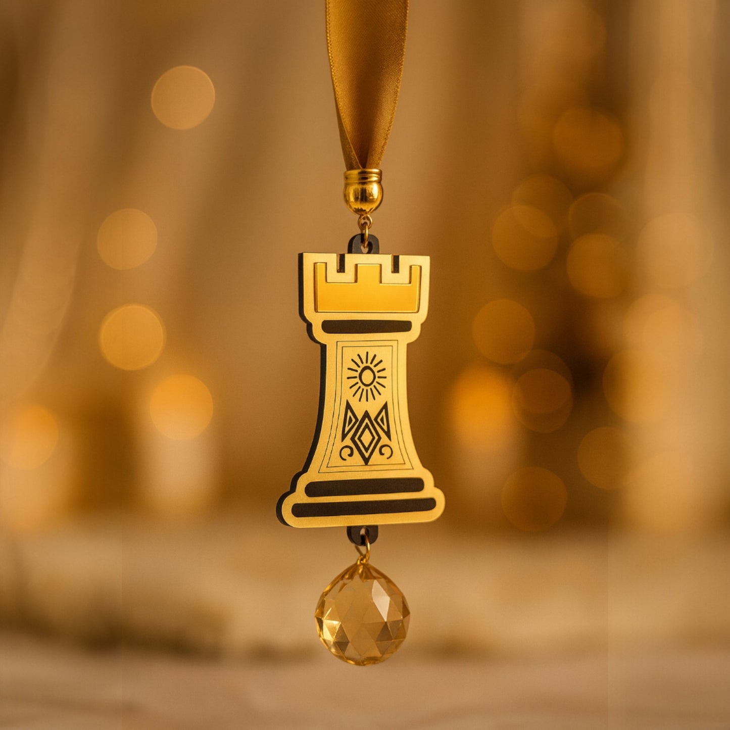 🤍✨ Κρεμαστό Γούρι 2026 Πύργος – Συλλογή CHESS BOLD | Plexiglass με Κρυστάλλινη Μπάλα