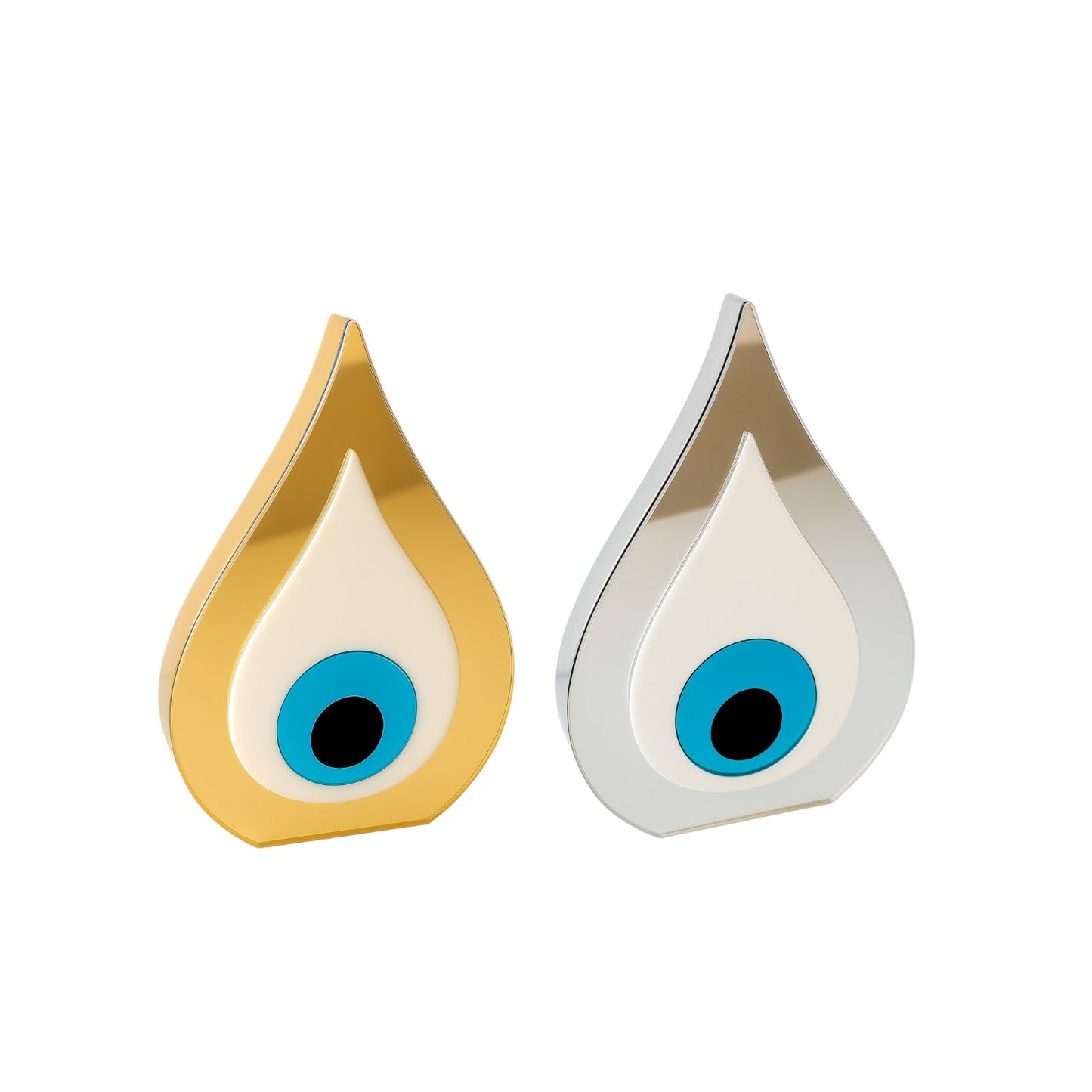 Χειροποίητο γούρι μάτι από πλεξιγκλάς καθρέφτη σε χρυσό ή ασημί – Χονδρική So Cute by Dimi