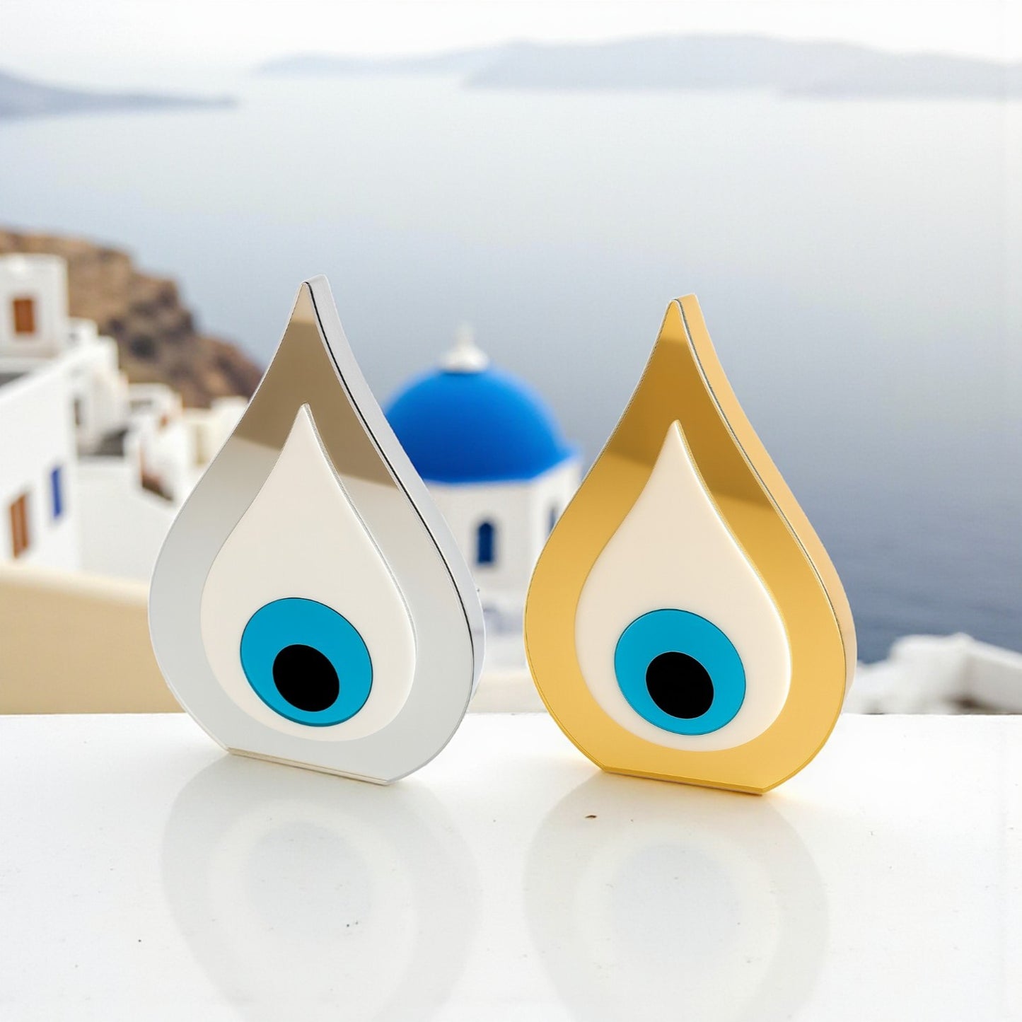 Χειροποίητο γούρι μάτι από πλεξιγκλάς καθρέφτη σε χρυσό ή ασημί – Χονδρική So Cute by Dimi