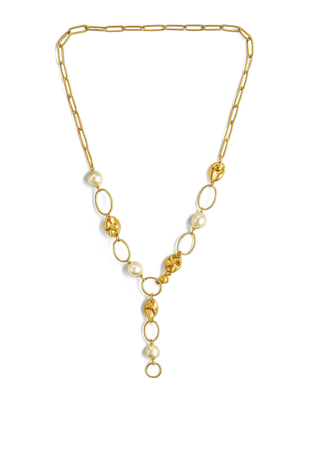 Elara Necklace – Ατσάλινο Κολιέ Τύπου Υ με Πέρλες | So Cute by Dimi Χονδρική