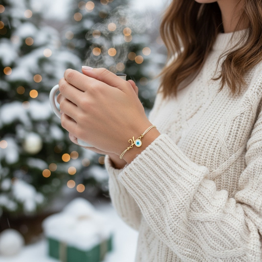 Χειροποίητο βραχιόλι γούρι 2026 με ματάκι και κορδόνι σε πολλά χρώματα – So Cute by Dimi Wholesale