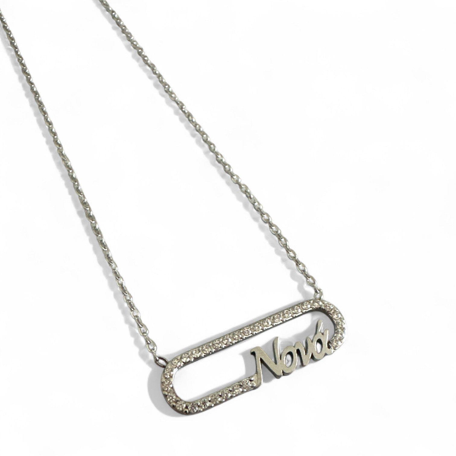 Ατσάλινο κολιέ “Νονά” με ζιργκόν σε χρυσό και ασημί – So Cute by Dimi