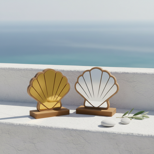 🤍✨Επιτραπέζιο Καθρεφτάκι “Shell Glow”