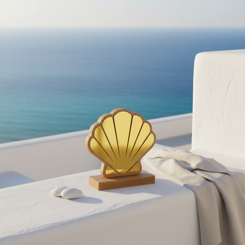 🤍✨Επιτραπέζιο Καθρεφτάκι “Shell Glow”