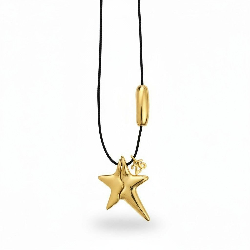🌟 Ατσάλινο Κολιέ Γούρι “Starry Charm”