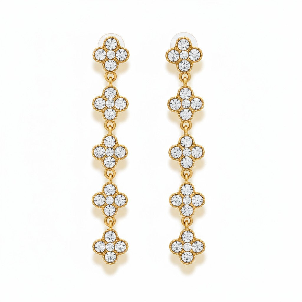 Ατσάλινα σκουλαρίκια Crystal Cross με σταυρούς από ζιργκόν So Cute by Dimi