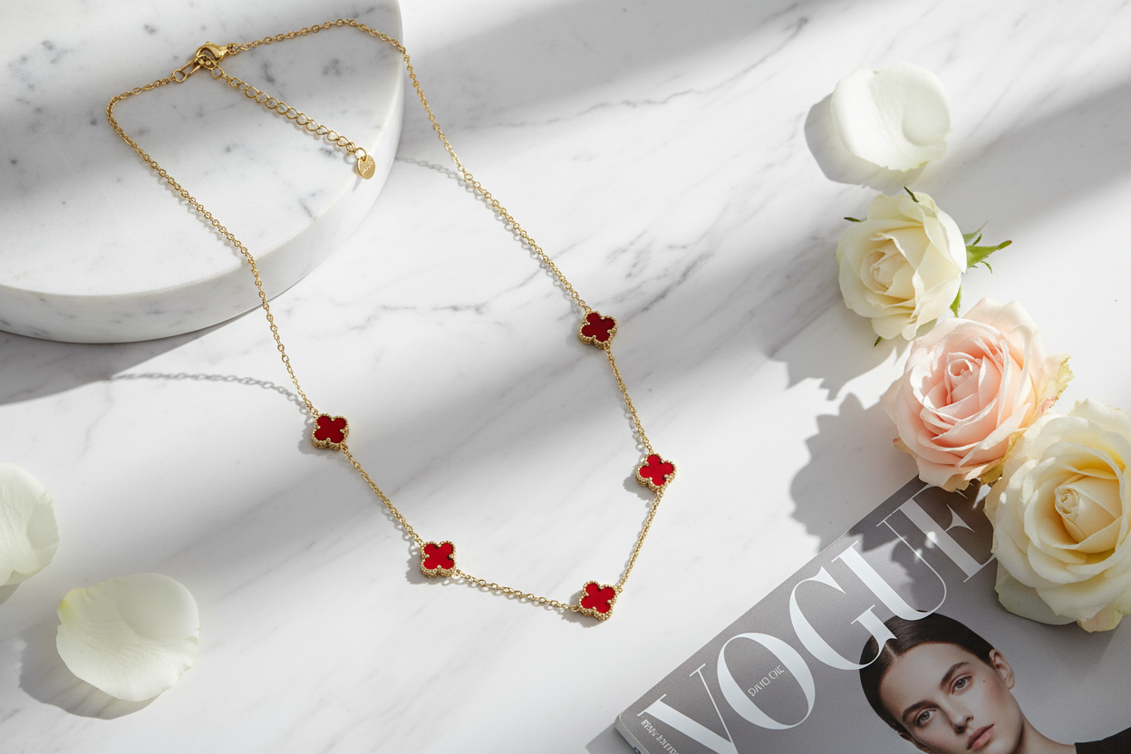 ⚡🚚 Κολιέ Τετράφυλλο Τριφύλλι από Ανοξείδωτο Ατσάλι