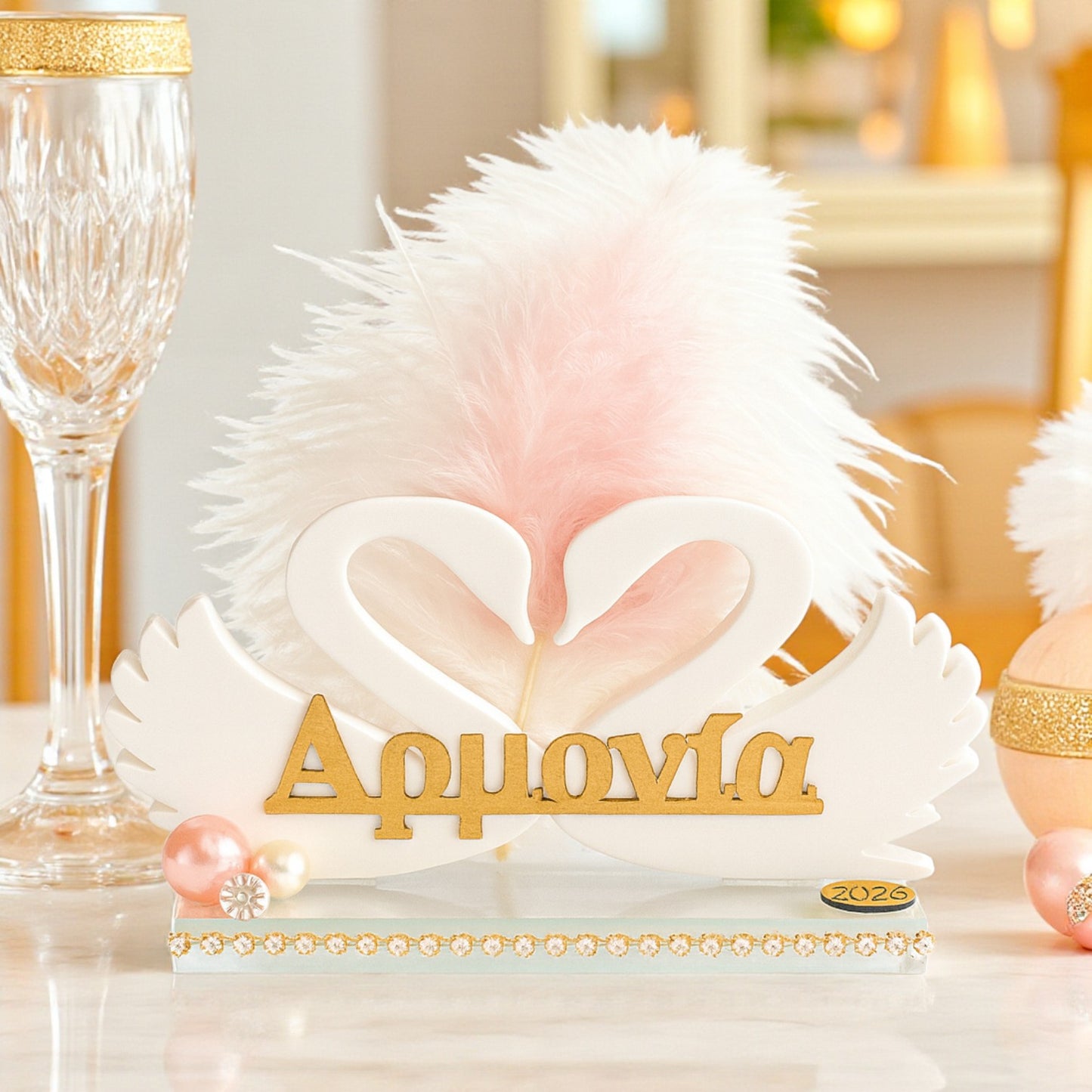 🤍✨ Επιτραπέζιο Γούρι «Fairytale Swans – Αρμονία» | Christmas Fairytale 🦢