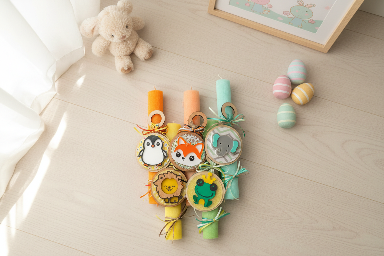 🤍✨ Λαμπάδα «Ζωάκια» – Ελεφαντάκι