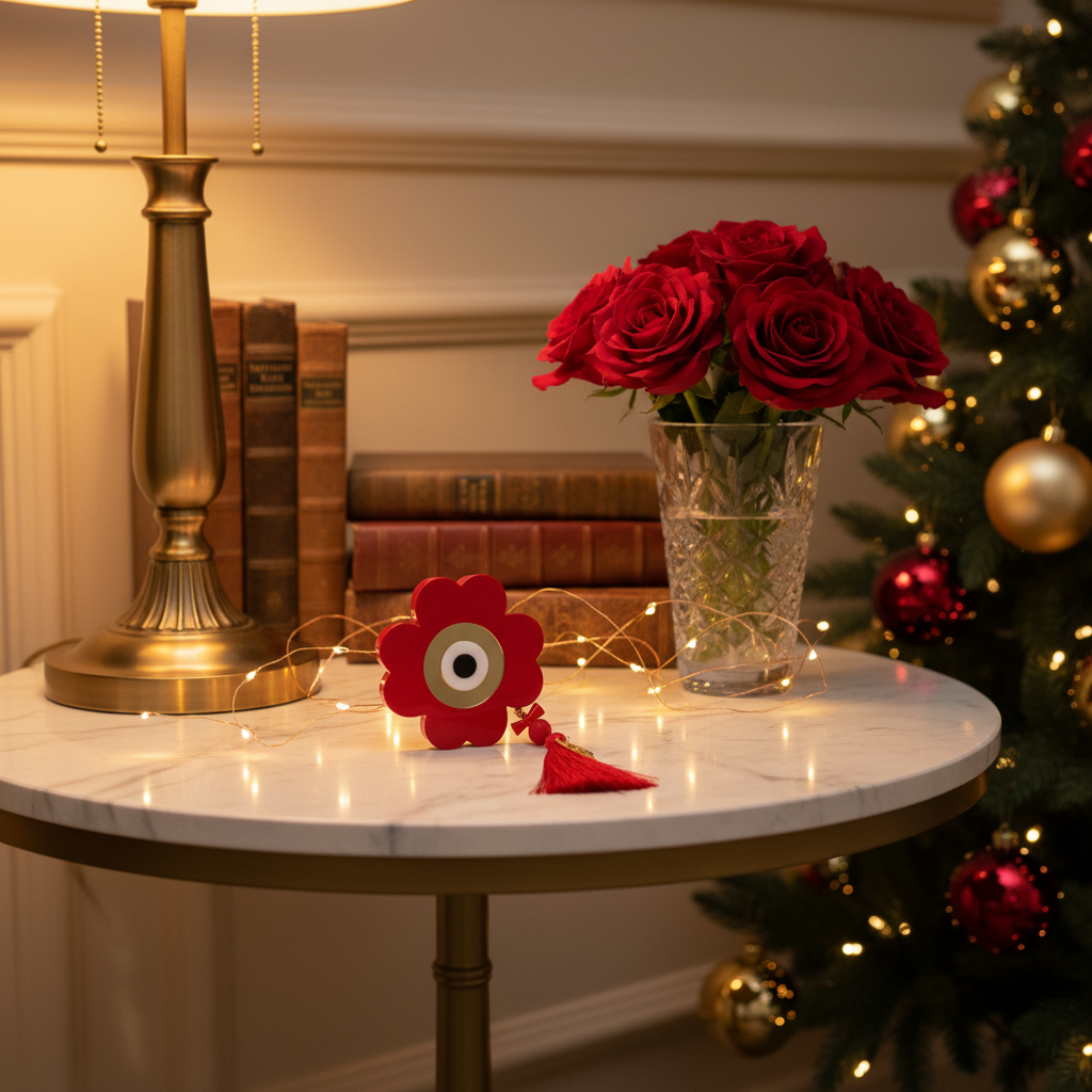 Handmade Lucky Tassel Clover plexiglass gouri with mirror detail and premium tassel – wholesale So Cute by Dimi