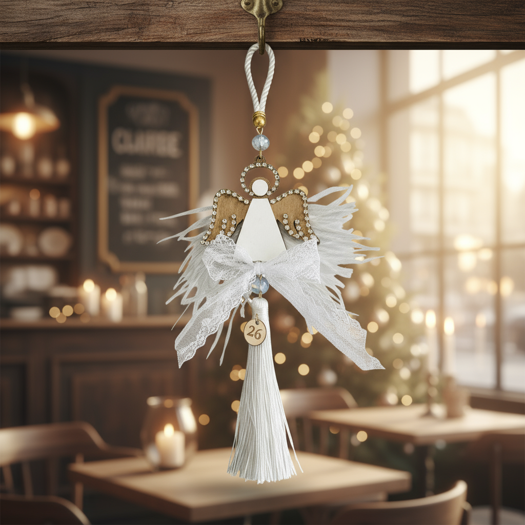 Χονδρική γούρι άγγελος λευκό–χρυσό με φτερά, So Cute by Dimi