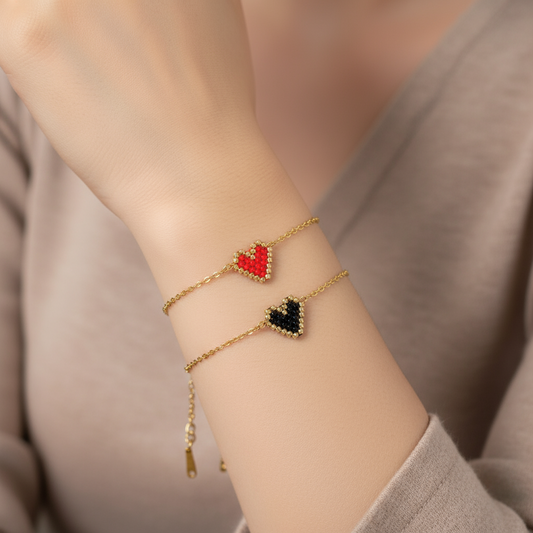 Βραχιόλι “Heartbit” – Miyuki Καρδιά σε κόκκινο ή μαύρο | So Cute by Dimi Wholesale