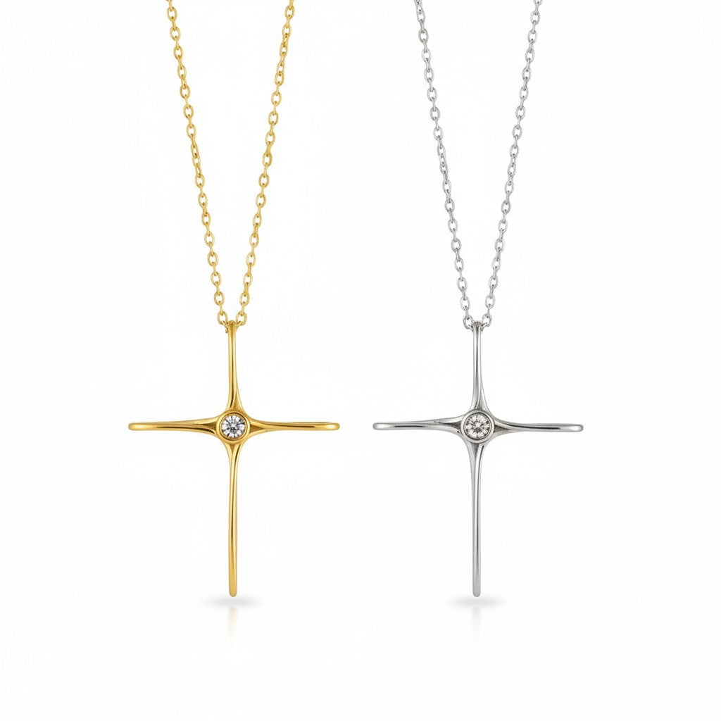 Starlume Necklace – Ατσάλινο Κολιέ Αστέρι με Ζιργκόν | So Cute by Dimi Χονδρική