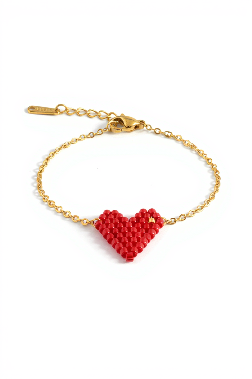 Mini Heart Glow Bracelet – Βραχιόλι με Καρδιά από Miyuki | So Cute by Dimi Χονδρική