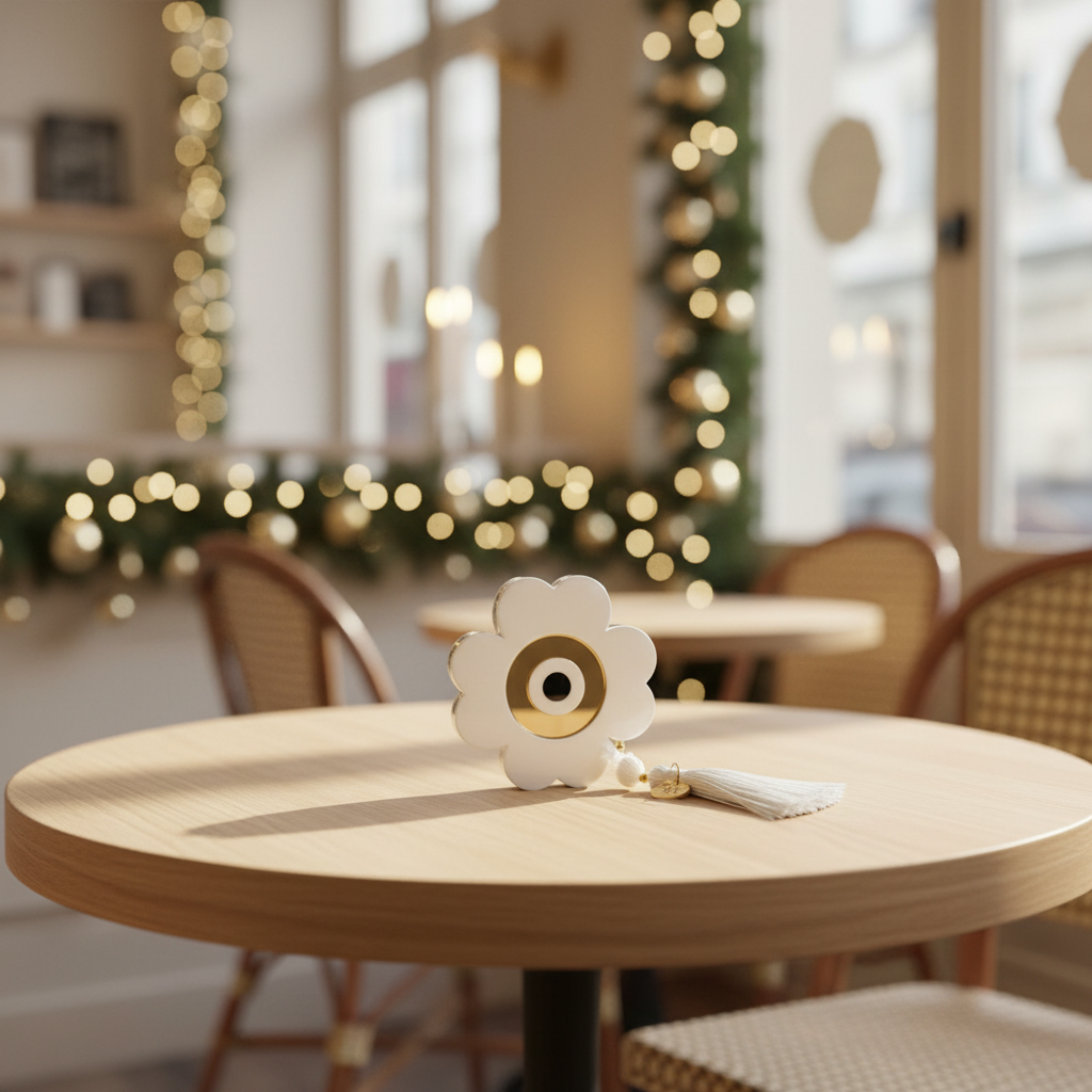 Handmade Lucky Tassel Clover plexiglass gouri with mirror detail and premium tassel – wholesale So Cute by Dimi