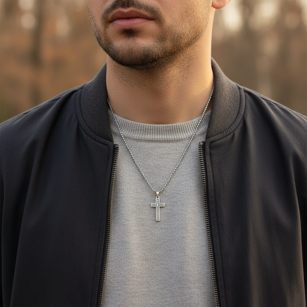 Ανδρικό κολιέ με σταυρό 55cm – Χονδρική | So Cute by Dimi