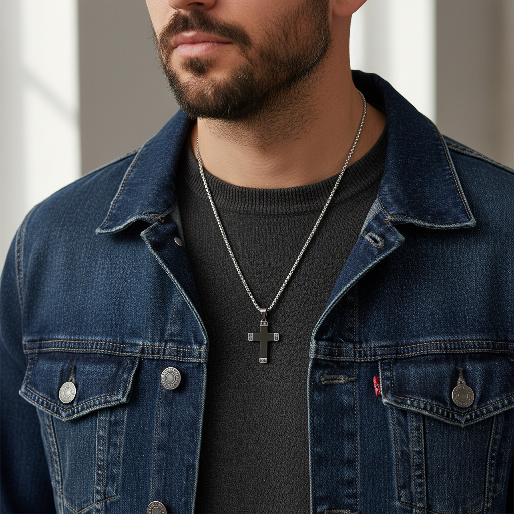 Ανδρικό κολιέ με σταυρό 55cm – Χονδρική | So Cute by Dimi