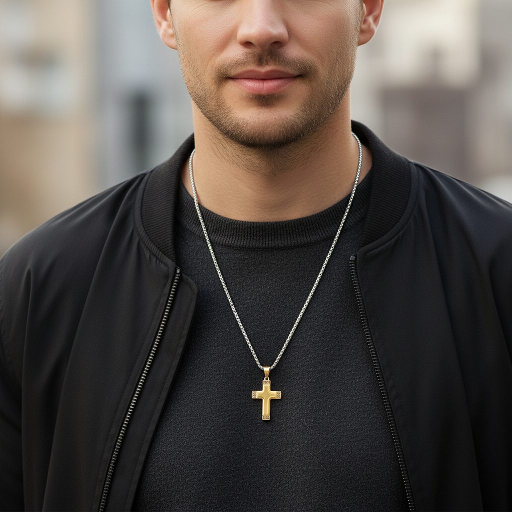 Ανδρικό κολιέ με σταυρό 55cm – Χονδρική | So Cute by Dimi