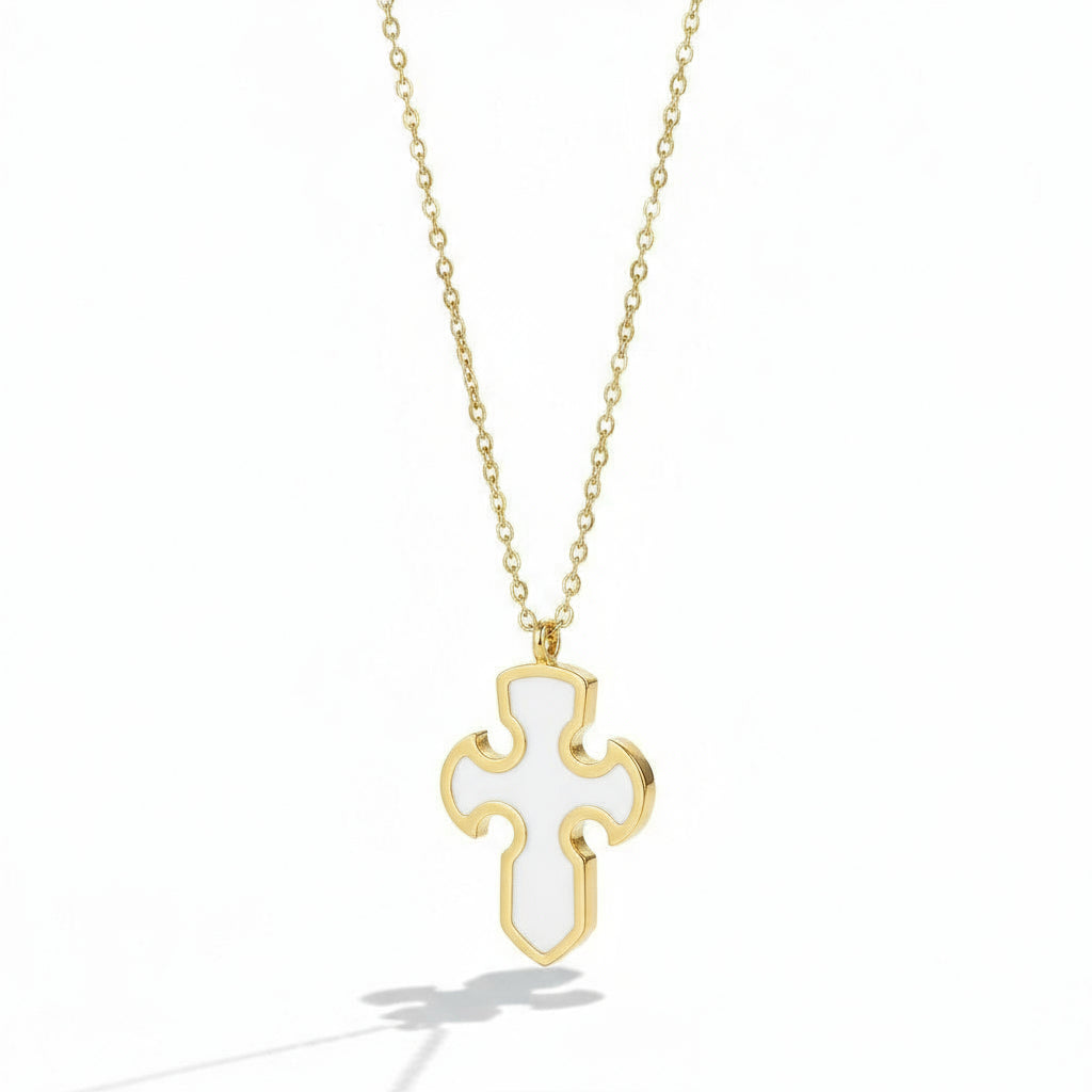 Black Cross Necklace – Ατσάλινο Κολιέ Σταυρός με Σμάλτο | So Cute by Dimi Χονδρική