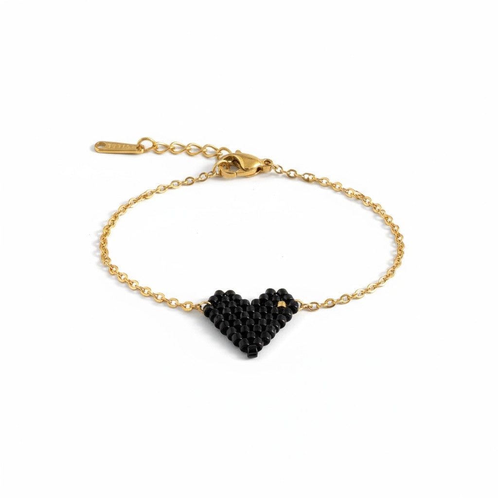 Mini Heart Glow Bracelet – Βραχιόλι με Καρδιά από Miyuki | So Cute by Dimi Χονδρική