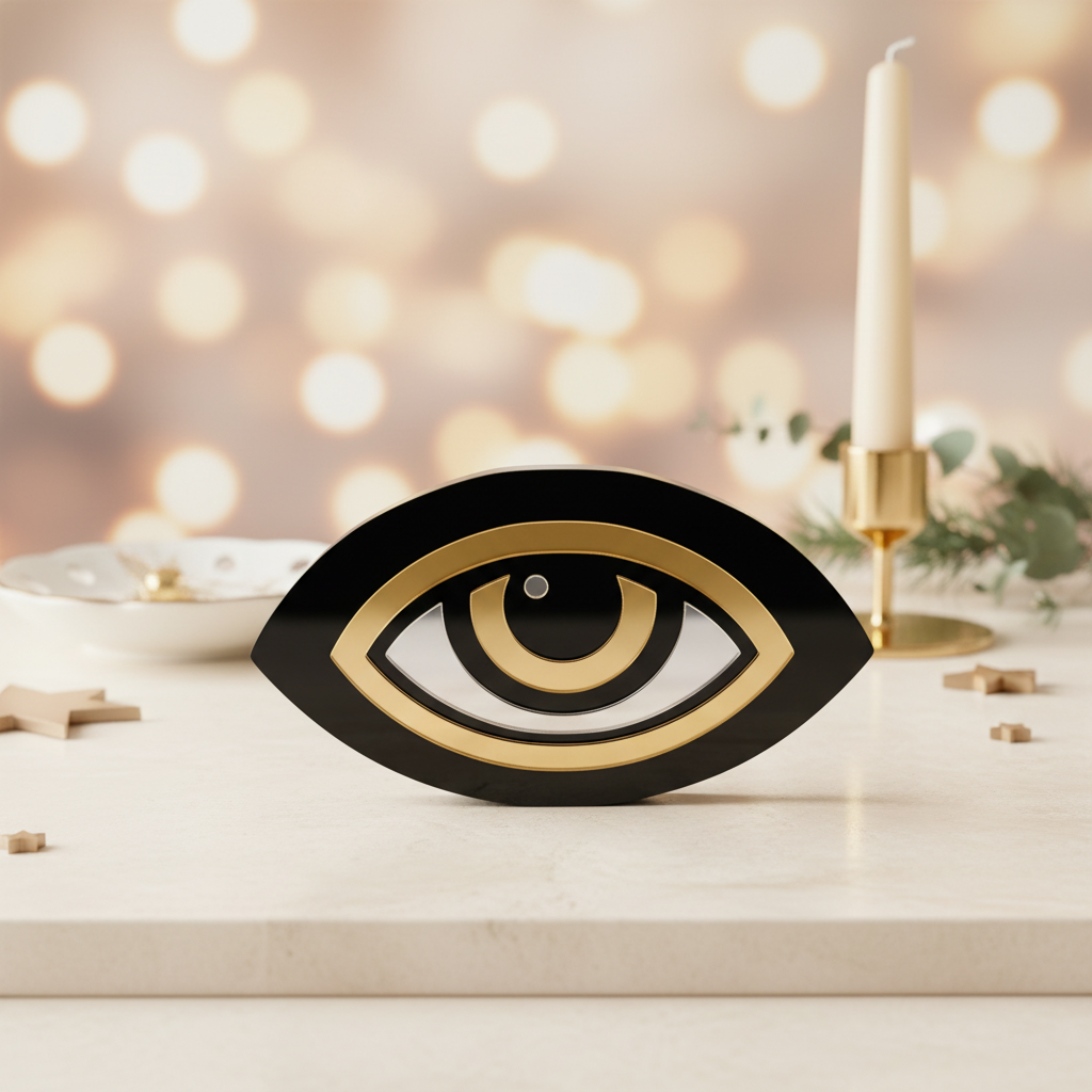 Χειροποίητο γούρι μάτι μαύρο-χρυσό-ασημί – So Cute by Dimi Wholesale