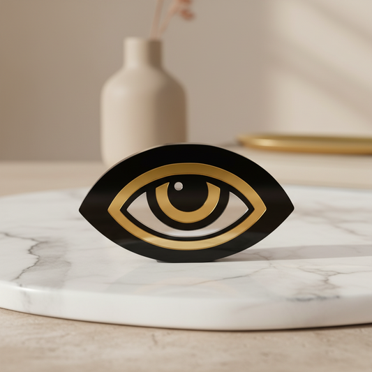 Χειροποίητο γούρι μάτι μαύρο-χρυσό-ασημί – So Cute by Dimi Wholesale