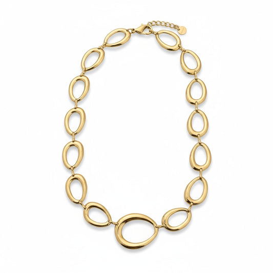 Ατσάλινο κολιέ Oval Link σε χρυσό φινίρισμα So Cute by Dimi