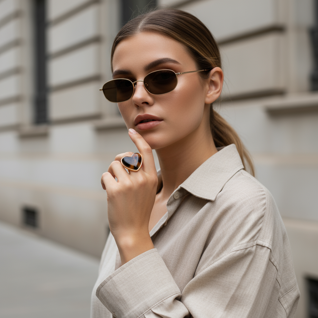 ⚡🚚 Tortoise Heart Ring – Ατσάλινο Δαχτυλίδι Καρδιά σε Καφέ Ταρταρούγα