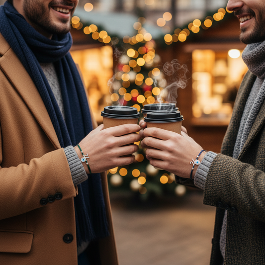 🤍✨Ανδρικό Βραχιόλι Γούρι 2026 με Μάτι & Χρωματιστό Κορδόνι – Silver Edition