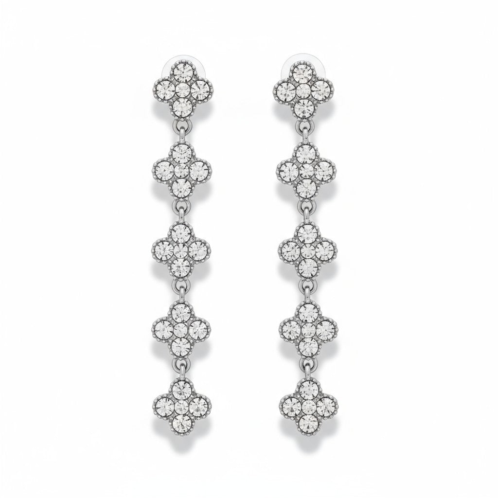 Ατσάλινα σκουλαρίκια Crystal Cross με σταυρούς από ζιργκόν So Cute by Dimi