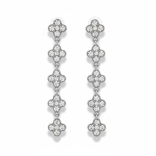 Ατσάλινα σκουλαρίκια Crystal Cross με σταυρούς από ζιργκόν So Cute by Dimi