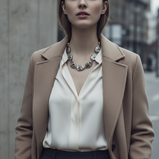 Ατσάλινο κολιέ με ανάγλυφες χάντρες σε χρυσό, ασημί & δίχρωμο. Άμεση αποστολή για επαγγελματίες So Cute by Dimi Wholesale ⚡