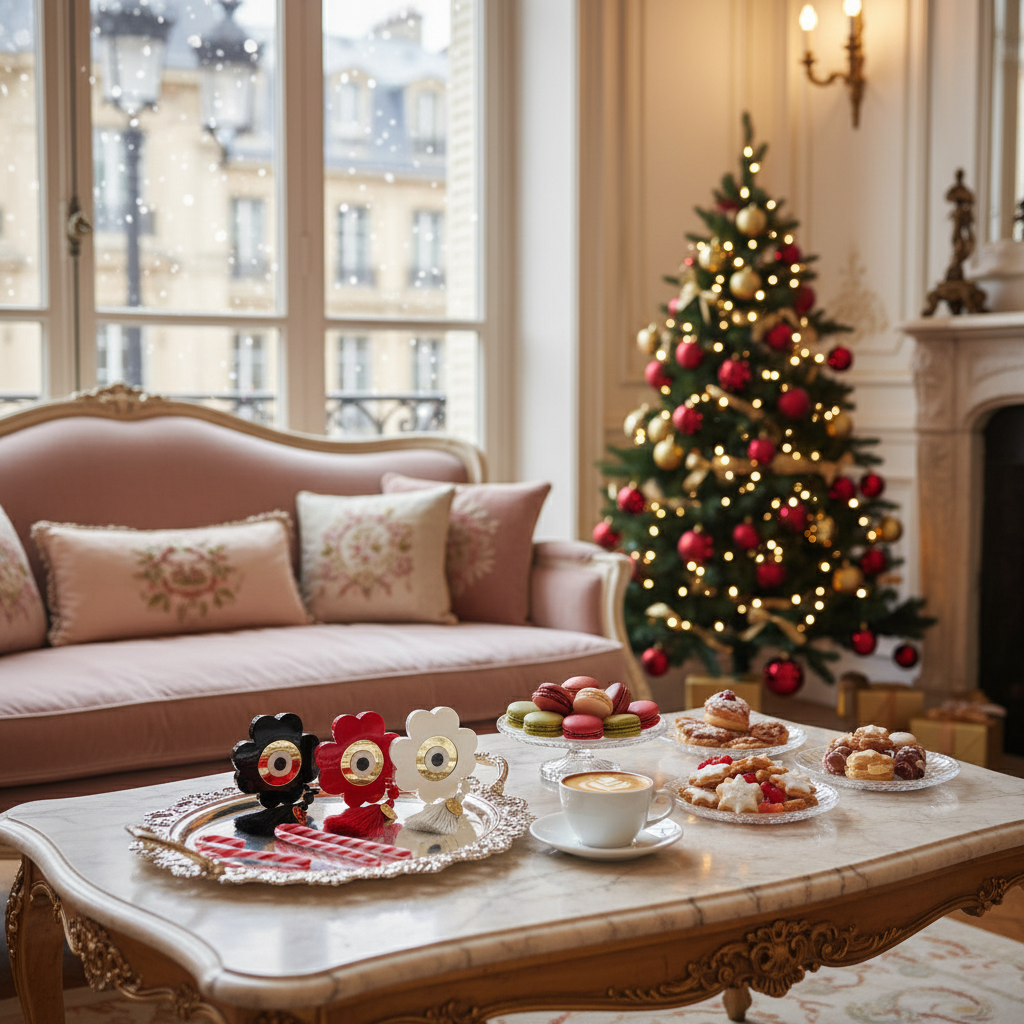 Handmade Lucky Tassel Clover plexiglass gouri with mirror detail and premium tassel – wholesale So Cute by Dimi