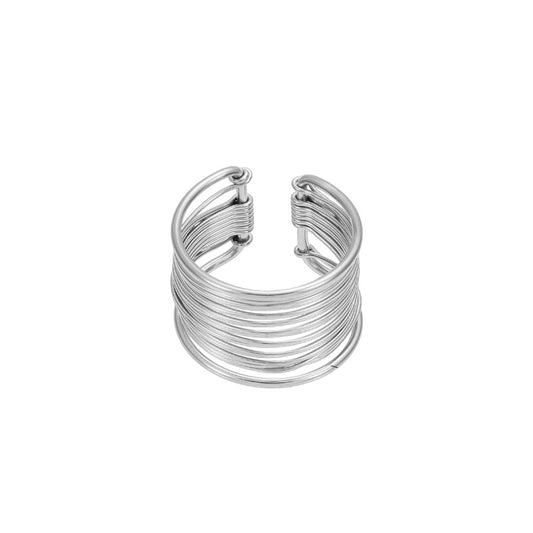 Ατσάλινο statement δαχτυλίδι multi-wire σε χρυσό και ασημί – Χονδρική So Cute by Dimi