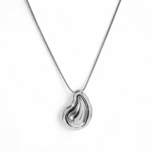 💎🕒 Liquid Drop Pendant – Κολιέ Σταγόνα από Ατσάλι