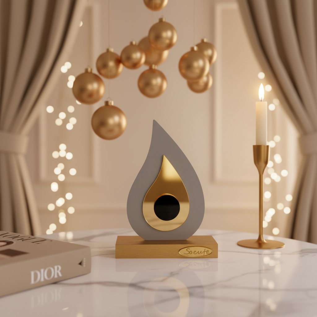 🤍✨ Γούρι Plexiglass Σταγόνα με Μάτι Χρυσό | Επιτραπέζιο Διακοσμητικό