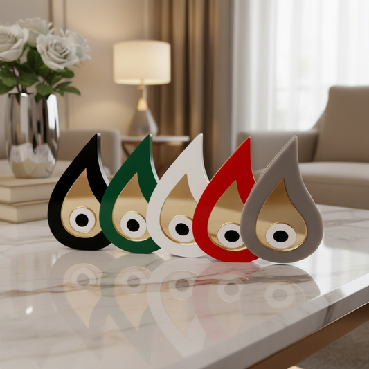 Επιτραπέζιο γούρι σταγόνα plexiglass με μάτι χρυσό καθρέφτη – Χονδρική So Cute by Dimi