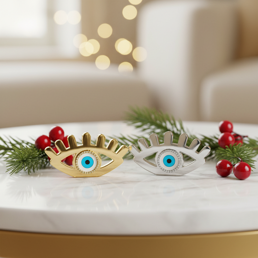 Γούρι επιτραπέζιο μάτι plexiglass καθρέφτης με βλέφαρα και στρας – Χονδρική So Cute by Dimi