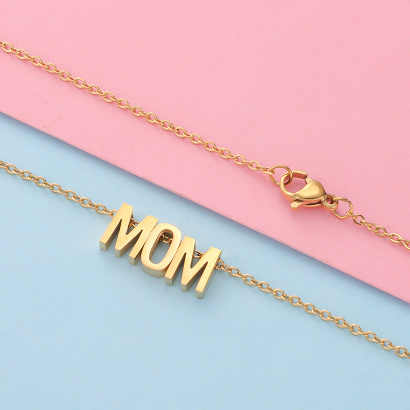 MOM steel necklace, pack of 1 piece