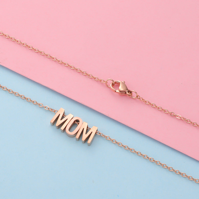 MOM steel necklace, pack of 1 piece