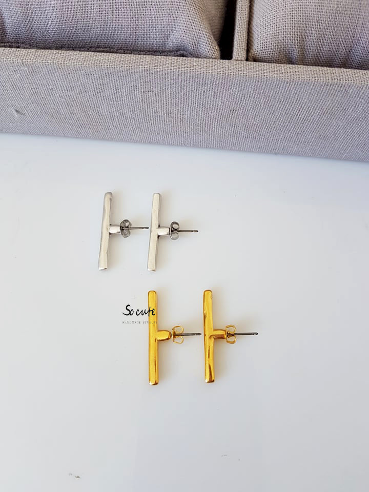 Minimal bar earrings, package 6 pairs (12pcs)