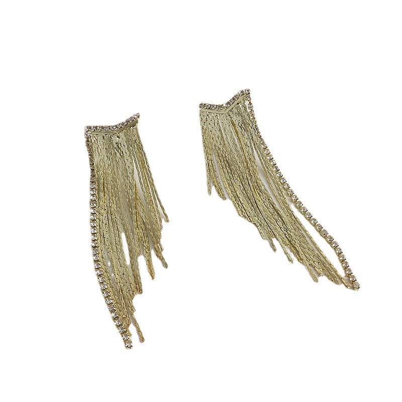 L-shaped drop earrings with rhinestones, pack of 1 pair (2pcs)