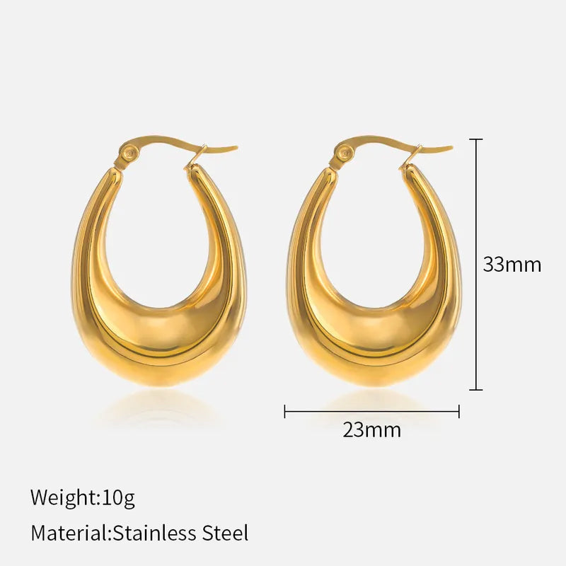 French Style steel earrings, pack of 1 pair (2pcs)