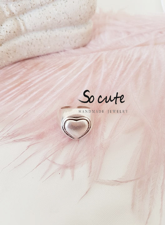 Heart chevalier ring in a package of 3 pieces - SoCuteb2b