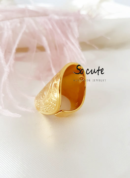 Wide ethnic ring in a package of 3 pieces