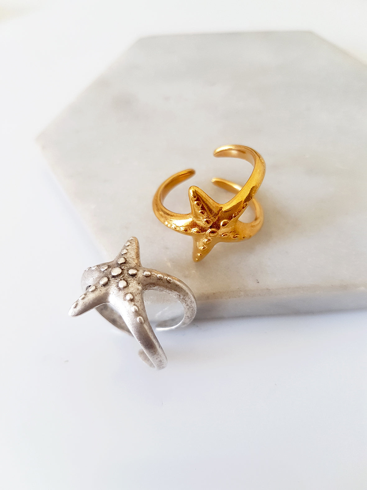 Starfish ring in a package of 4 pieces