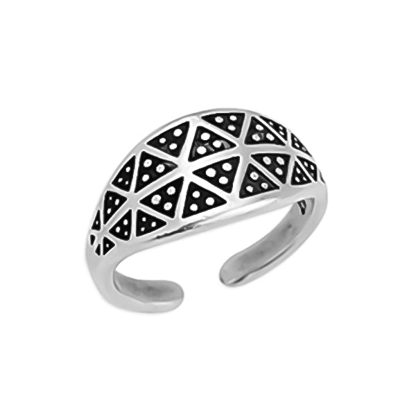 Ring with oval triangles and dots, pack of 3 pieces