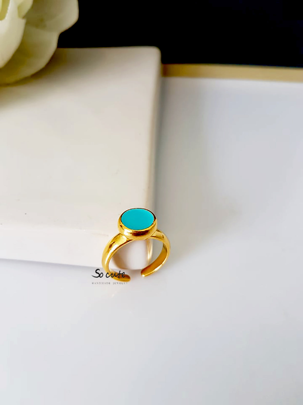 Ring with enamel seal 8mm in a package of 3 pieces